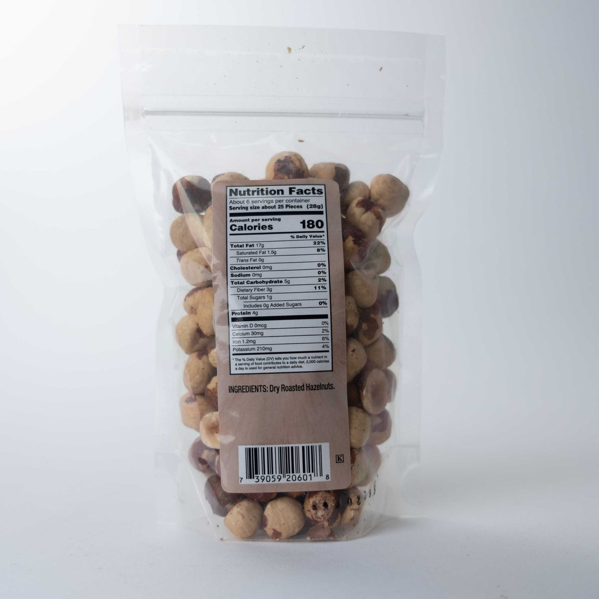 Back of Holmquist Hazelnut Orchards Dry Roasted Hazelnuts