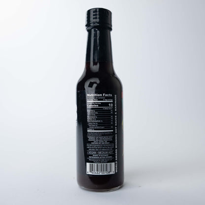 The back label of a HAB Sauce bottle showing ingredients and a barcode, set against a white background.