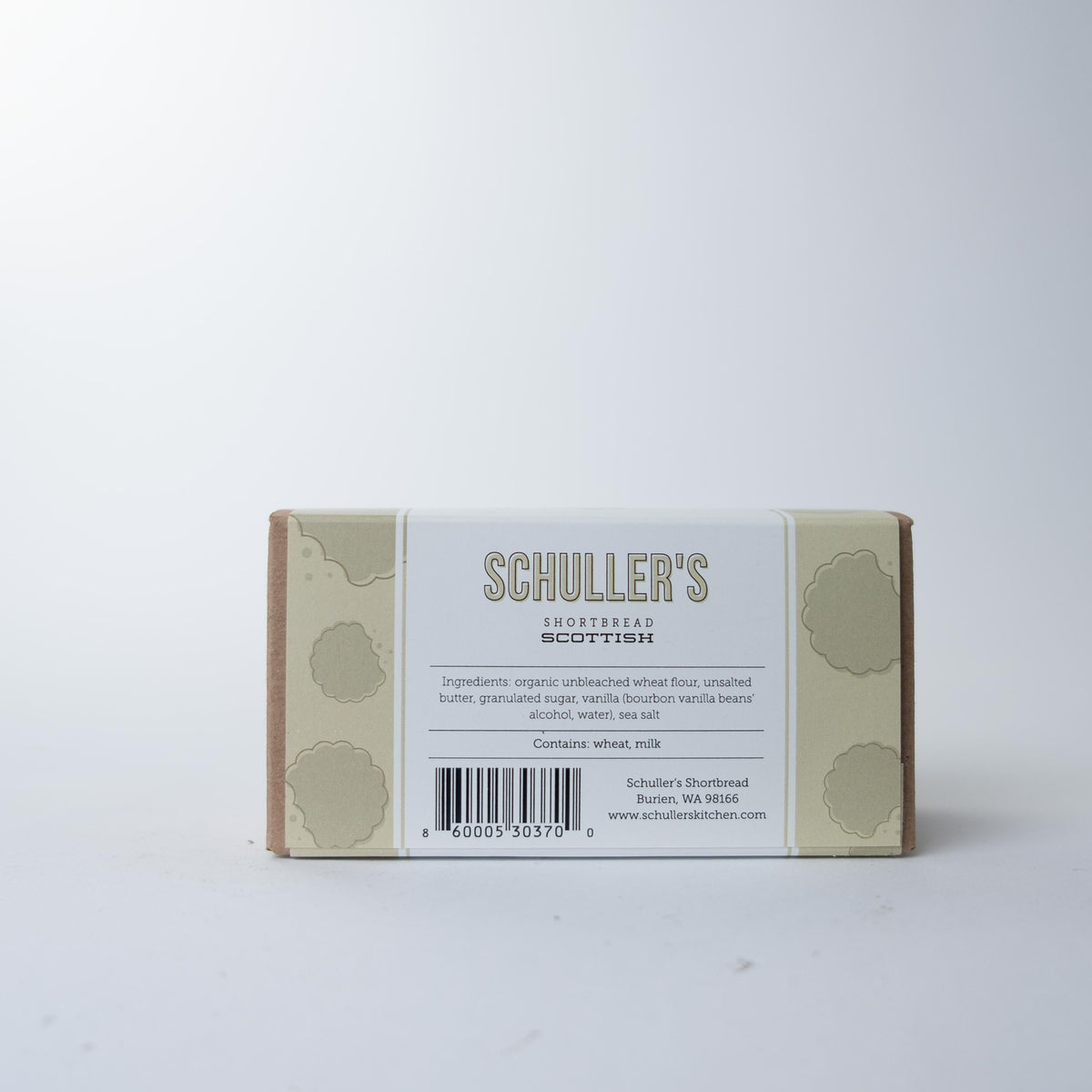 Back of Shuller's Cookies Co. Scottish Cookies packaging
